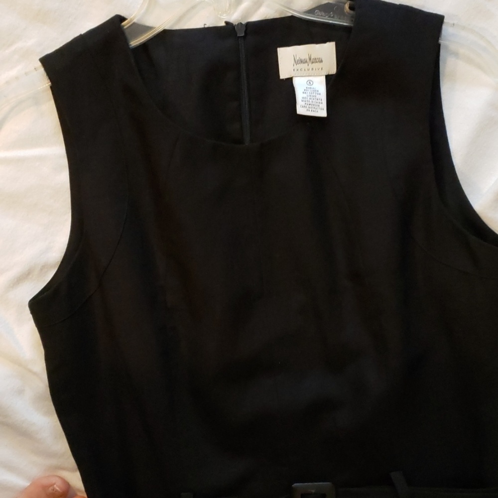Black linen sleeveless Dress - Picture 2 of 7